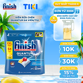 Viên Rửa Chén Bát Finish Powerball Quantum Powerful Clean & Shine 64 viên