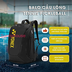 Balo Cầu Lông Tennis YONNEX nhiều màu SIze 47 đến 50cm phù hợp học sinh sinh viên chống thấm nước siêu bền ngăn giày riêng