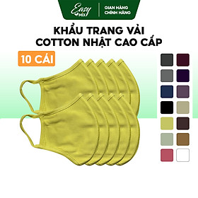 Khẩu Trang Vải Nam Nữ Khẩu Trang Màu Kaki Vàng Nâu Cotton Nhật Cao Cấp Chống Nắng Combo 10 Cái