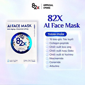 82X AI FACE MASK mặt nạ cấp ẩm , dưỡng sáng và phục hồi da chuyên sâu cao cấp Nhật Bản ( 3 miếng/ hộp).