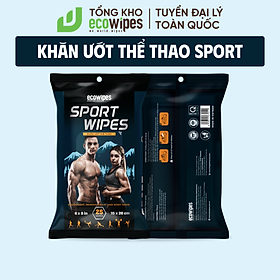 Mua Khăn giấy ướt thể thao cao cấp EcoWipes gói 25 tờ lau mồ hôi làm mát cơ thể khử mùi nhanh chóng cho vận động viên