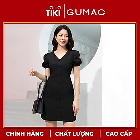 Đầm cổ tim GUMAC DA9244 thiết kế tay chun