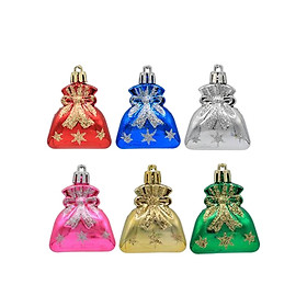 6 Pieces Wrapping Bags Decorative Drawstring Bags for Christmas