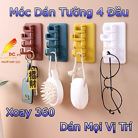 Mua Móc Treo Thông Minh 4 Chấu Xoay 180 Độ Dán Tường Chắc Chắn Đa Năng Tiện Dụng