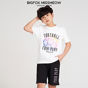 Bộ đồ bé trai Bigfox Miss Meow mùa hè cộc tay chất cotton style Hàn size đại in Football 12,13,14,15 40kg 50kg 1932