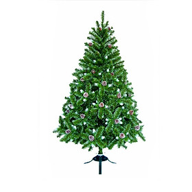 Mua Cây thông noel 3 loại lá gắn trái thông lăn kim tuyến ( Cao 180cm)