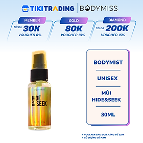 [MUA 2 TẶNG 1]Bodymist unisex - xịt thơm toàn thân lưu hương lâu 6h tự tin đi học đi chơi BODYMISS 30ml (chai)