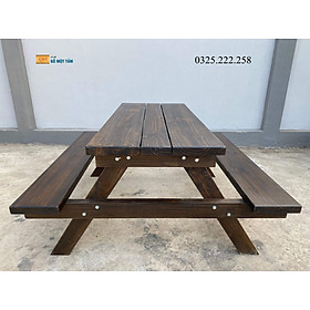 Mua Bàn Ghế Ngoài Trời Gỗ Thông  Bàn Ghế Quán Nhậu  Bàn Ghế Gỗ Thông Dài 1 4m