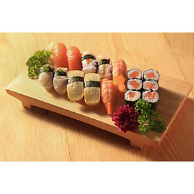 Thớt gỗ trang trí Sushi 30x18 cm, khay gỗ decor Sashimi nhà hàng Nhật