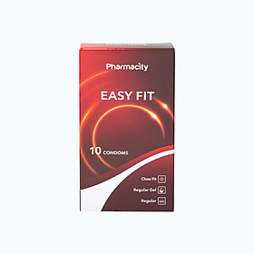 Pharmacity Bao cao su Easy Fit ôm sát vừa vặn (10 cái/hộp)