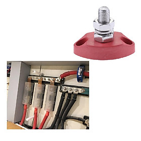 Red Junction Block Power Post Insulated Terminal Single Stud 6mm / 8mm