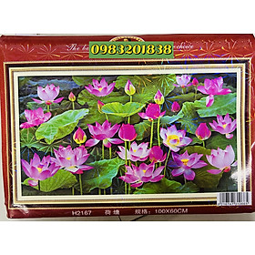 Tranh thêu kín chữ thập Đầm sen MH2167, kích thước 100 x 60 cm