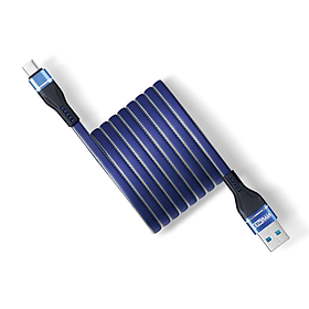 Cáp dù dẹt sạc nhanh và truyền dữ liệu cao cấp Vivumax CF88 đầu sạc Type C dành cho Samsung Oppo Xiaomi Vsmart  Nokia Realme  Hàng Chính Hãng - Màu Xanh
