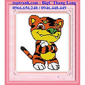 Mua Tranh thêu chữ thập con hổ con giáp D247 chưa thêu