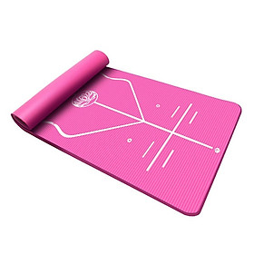 Thảm yoga TPE 15mm định tuyến (tặng túi+dây+bóng 25cm yoga cùng màu thảm)