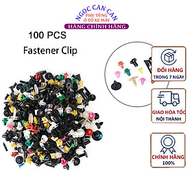 Bộ 100 đinh tán chốt vít nở nhựa cho xe hơi ô tô