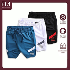 Quần short nam thể thao thun lạnh cao cấp, phối sọc, thoải mái, năng động, trẻ trung – FORMEN SHOP – FMPS140