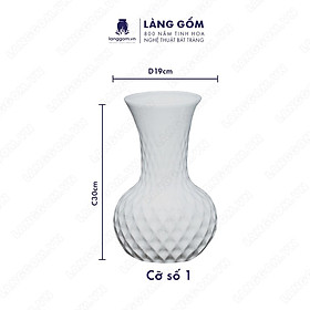 Mua Bình hoa  lọ hoa Gốm sứ Bát Tràng cao cấp Men trắng tỏi lưới dùng làm quà tặng  trang trí - Làng Gốm Bát Tràng