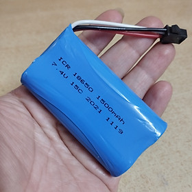 Pin sạc 2s 18650 7.4V 1500mAh chân cắm jack SM3P