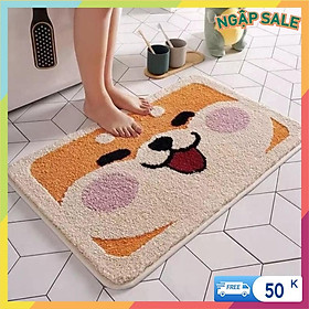 Mua TẶNG MÓC TREO ĐỒ DÁN TƯỜNG. Thảm chùi chân - Thảm dậm chân lông mềm siêu thấm nước trang trí phòng khách  phòng ngủ