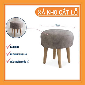 Mua SIÊU ĐẸP Ghế đôn tròn sofa bọc da chân gỗ Nghệ Thuật Việt Nội thất thông minh decor phòng khách Siêu rẻ