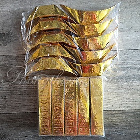 Thỏi vàng giấy cúng ( thần tài, nhà đất, vong .....) 10 thỏi/gói