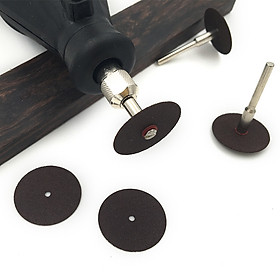 Combo 6 dĩa cưa cắt nhôm sắt và 6 đĩa cắt nhựa gỗ kèm 2 trục dùng cho máy khoan mài khắc mini