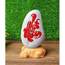 Mua Đá khắc thư pháp chữ Nhẫn (màu chữ đỏ / vàng / đen) để bàn