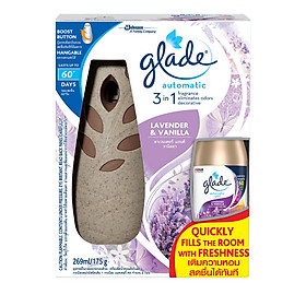 Bộ máy & lõi xịt thơm phòng tự động GLADE Hương Lavender 175g