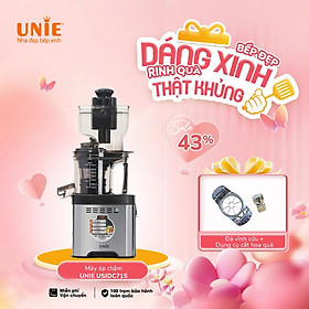 Máy ép chậm UNIE USJDC71S công suất 400W, Ép kiệt bá lọc giữ trọn dinh dưỡng-hàng chính hãng Bảo hành 2 năm