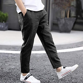 Quần baggy nam cạp chun ống côn chất đũi nhiều màu mặc thoáng mát