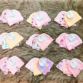 Set 3 chiếc mũ sơ sinh chất cotton nỉ mềm min cho bé trai, bé gái 0-3 tháng tuổi