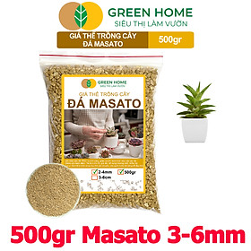Đá Khoáng Masato GreenHome, Bao 500gr, Loại Cao Cấp, Sạch Bụi, Không Vụn, Rải Mặt, Kích Rễ, Giúp Sen Đá Lên Màu Nhanh - MASATO 500GR 3-6