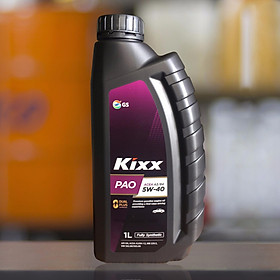 Nhớt cao cấp cho xe máy xăng Kixx PAO A3/B4 5W40 1 Lít API SN - Tổng Hợp Hoàn Toàn Dual Plus