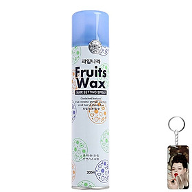 Gôm phun tạo nên loại tóc mượt, lưu giữ nếp lâu Welcos Fruit Wax Hair Spray Hair Setting Spray 300ml tặng móc khóa