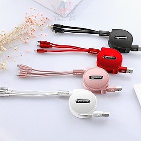 Mua Cáp sạc đa năng cuộn rút 3 trong 1 (Android  iOS  Type C)  dây cáp sạc điện thoại Cafele- Hàng nhập khẩu
