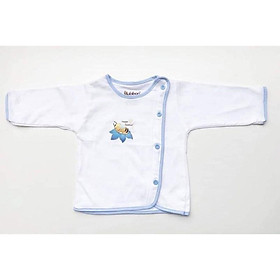 Áo sơ sinh bác sĩ dài tay cúc lệch viền màu cho bé BB01