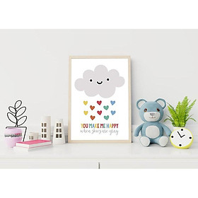 Mua Tranh treo tường | Tranh cho bé-Cloud Wall Art for Girl Bedroom Decor 38   tranh canvas giá rẻ