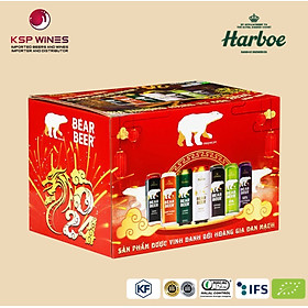 Hình ảnh BIA GẤU HARBOE MIX 7 VỊ 12 LON 500ml