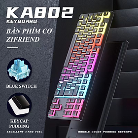 Mua Bàn phím cơ Blue Switch ZIFRIEND KA102 với thiết kế full size 104 phím sử dụng keycap pudding xuyên led cực đẹp - Hàng Chính Hãng