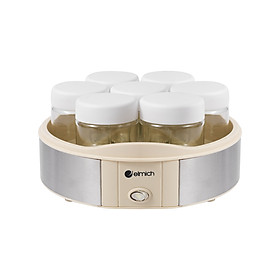 Máy Làm Sữa Chua Elmich YME0298 15W, Hàng Chính Hãng, Điều Khiển Cơ, 7 Hũ Thủy Tinh 200ml - JoyMall