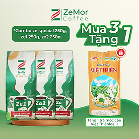 MUA 3 TẶNG 1 - Combo dùng thử 3 gói cà phê rang xay cao cấp ZeMor Coffee Hữu cơ Không đường Tự nhiên Coffee nhận quà tặng hấp dẫn