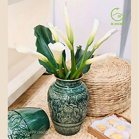 Mua Lọ hoa men ngọc khắc nổi