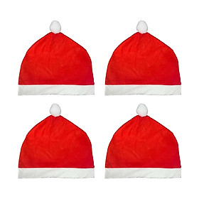 4Pcs Cute Santa Hat Car Headrest Covers,  for Most Car Headrests Interior Auto Vehicle Accessories Props Soft Cushion Cover
