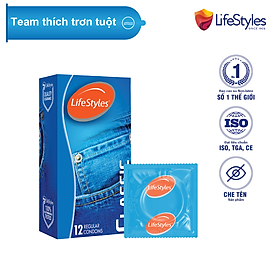 Bao cao su LifeStyles Classic làm từ cao su thiên nhiên thiết kế mỏng ôm sát cao cấp ( 12 bao / Hộp ) - Xuất xứ Úc ( Hàng Chính Hãng ) 