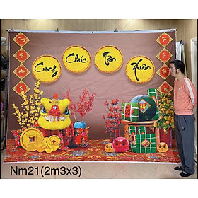 Tranh vải decor / Thảm vải treo tường / Thảm vải chụp ảnh chủ đề Tết (mã NM21)