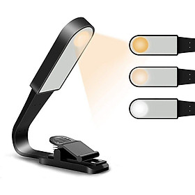 Đèn đọc sách, Sách ủ sách, Đèn sách có thể sạc lại USB với công tắc cảm ứng, đèn kẹp với 3 bảo vệ mắt