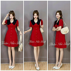 ĐẦM XÒE PHỐI CỔ BÈO CỘT NƠ EO THIẾT KẾ SANG TRỌNG QUÝ PHÁI