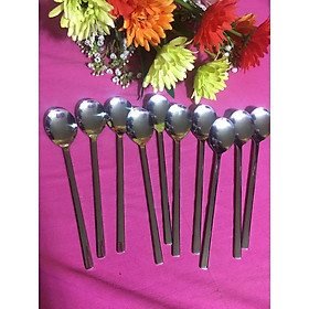 Mua COMBO 10 CÁI MUỖNG (THÌA) ĐẦU TRÒN CÁN DÀI INOX SÁNG BÓNG DÀY 22 CM