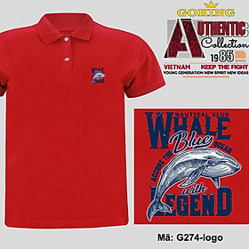 WHALE, mã logo.g274. Áo thun polo nam nữ, form unisex. Áo phông cổ trụ Goking, vải cá sấu 3D, công nghệ chống nhăn Nhật Bản